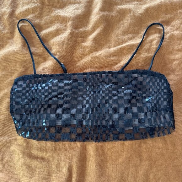 Sequin Matching Skirt and Crop Top Set - Picture 2 of 7